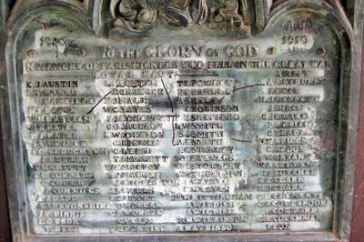 War memorial in Luton parish church lychgate